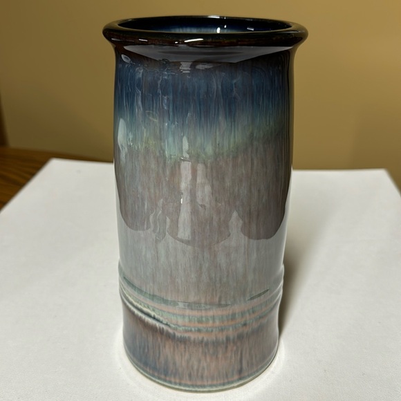 Bill Campbell art pottery utensil crock or vase - Picture 3 of 5